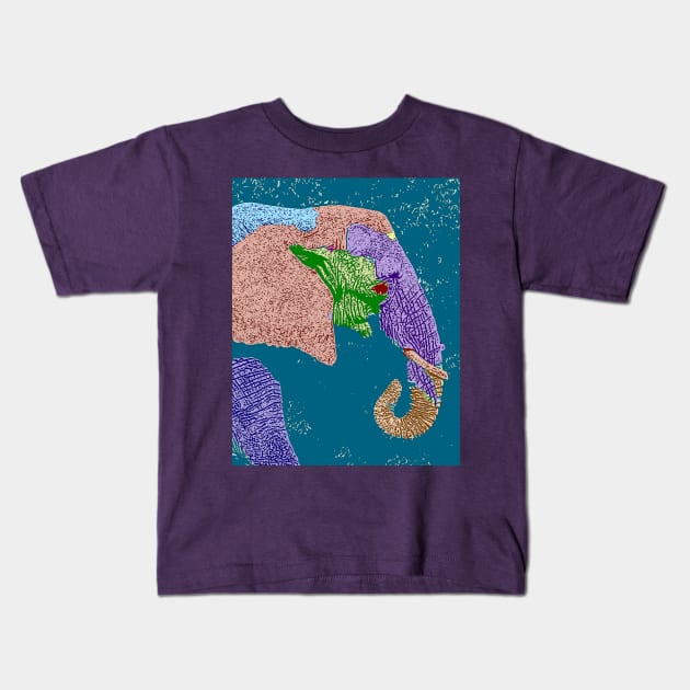 Abstract Elephant Kids T-Shirt by ninasilver